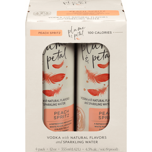 Plume and Petal Vodka Peach Wave 355ml Can 4 Pack